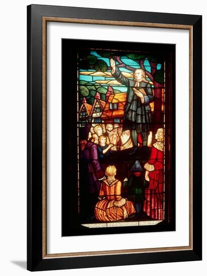 John Wesley Preaching the Gospels in England, circa 1890-null-Framed Giclee Print