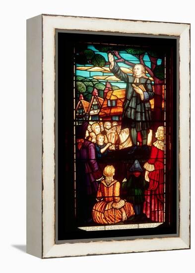 John Wesley Preaching the Gospels in England, circa 1890-null-Framed Premier Image Canvas