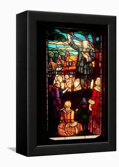 John Wesley Preaching the Gospels in England, circa 1890-null-Framed Premier Image Canvas