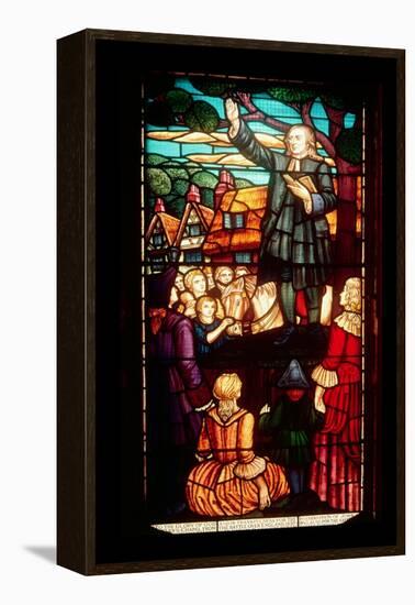 John Wesley Preaching the Gospels in England, circa 1890-null-Framed Premier Image Canvas