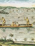 Indians Fishing-John White-Giclee Print