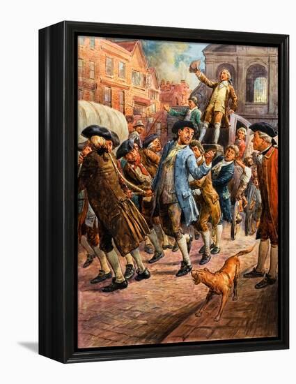 John Wilkes, Seen Here Returning from Paris, Being Saved from Arrest by a Mob of Citizens-C.l. Doughty-Framed Premier Image Canvas