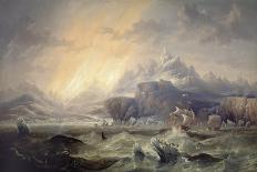 HMS 'Erebus' and 'Terror' in the Antarctic, 1847 (Oil on Canvas)-John Wilson Carmichael-Giclee Print