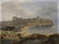 Sunderland Old Pier and Lighthouse with Ryhope Church in Distance, 1840-John Wilson Carmichael-Giclee Print