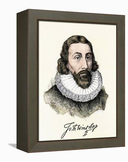 John Winthrop, with His Signature-null-Framed Premier Image Canvas