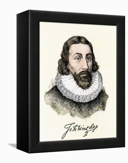 John Winthrop, with His Signature-null-Framed Premier Image Canvas