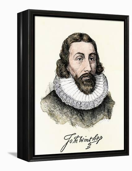 John Winthrop, with His Signature-null-Framed Premier Image Canvas
