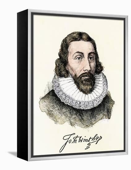 John Winthrop, with His Signature-null-Framed Premier Image Canvas