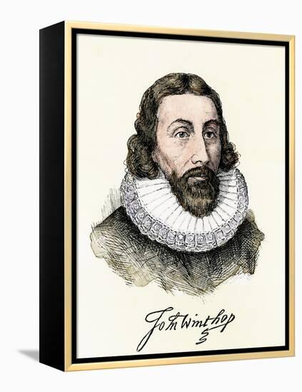 John Winthrop, with His Signature-null-Framed Premier Image Canvas