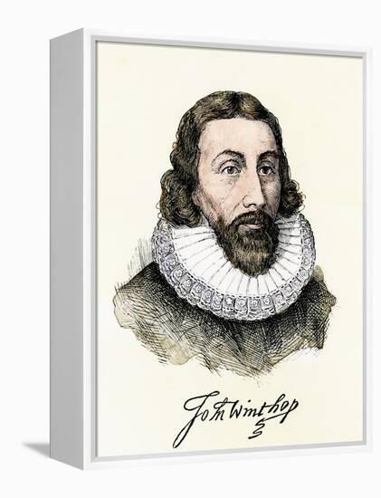 John Winthrop, with His Signature-null-Framed Premier Image Canvas