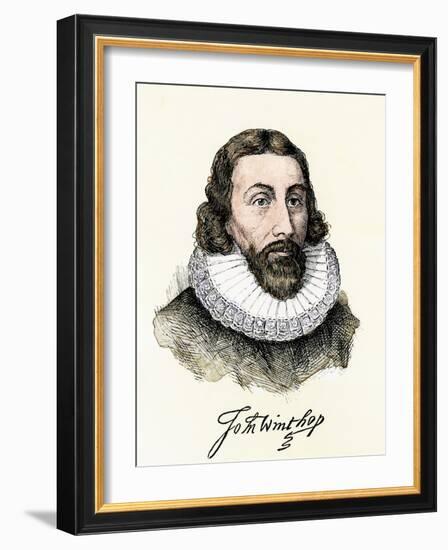 John Winthrop, with His Signature-null-Framed Giclee Print