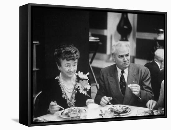 John with Bricker and His Wife During the Republian Dinner Meeting-Thomas D^ Mcavoy-Framed Premier Image Canvas