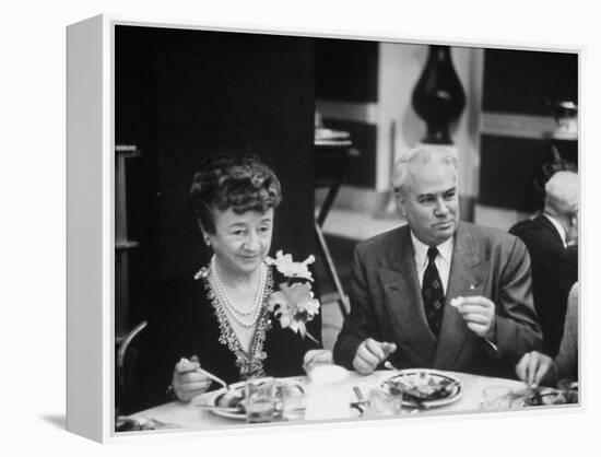 John with Bricker and His Wife During the Republian Dinner Meeting-Thomas D^ Mcavoy-Framed Premier Image Canvas