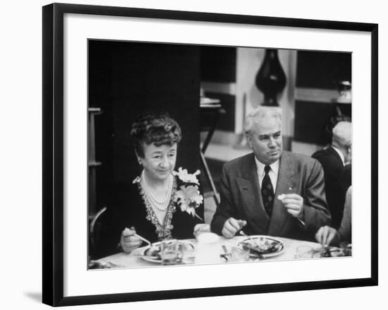 John with Bricker and His Wife During the Republian Dinner Meeting-Thomas D^ Mcavoy-Framed Premium Photographic Print