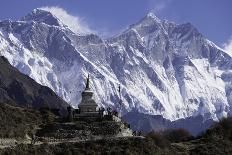 Tenzing Norgye Memorial Stupa with Mount Everest-John Woodworth-Photographic Print