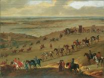 Racehorses with Jockeys Up by the Rubbing Down House on Newmarket Heath-John Wootton-Giclee Print