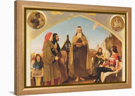 John Wycliffe Reading His Translation of the Bible to John of Gaunt-Ford Madox Brown-Framed Stretched Canvas