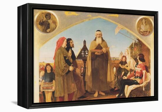 John Wycliffe Reading His Translation of the Bible to John of Gaunt-Ford Madox Brown-Framed Stretched Canvas