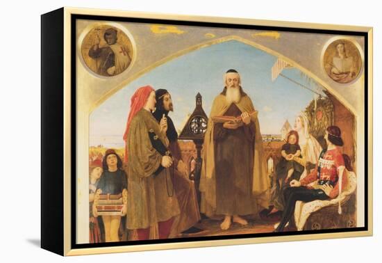 John Wycliffe Reading His Translation of the Bible to John of Gaunt-Ford Madox Brown-Framed Stretched Canvas