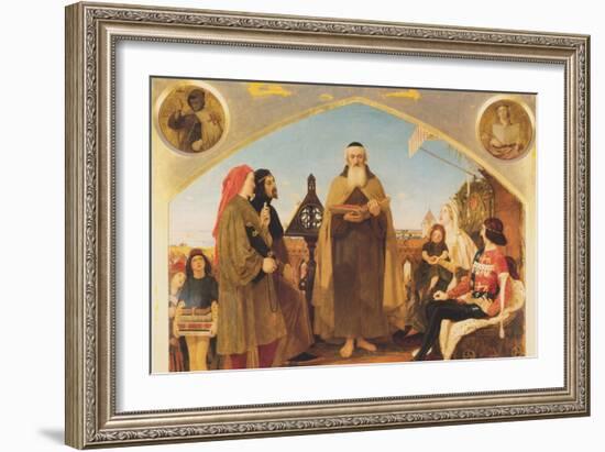 John Wycliffe Reading His Translation of the Bible to John of Gaunt-Ford Madox Brown-Framed Art Print