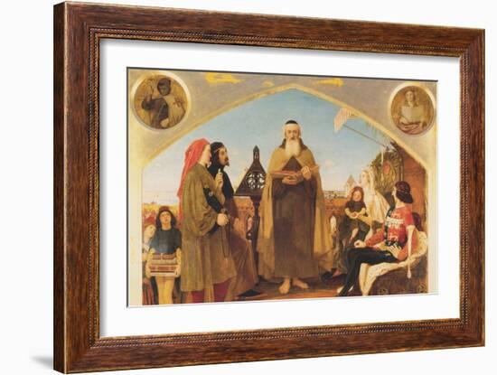 John Wycliffe Reading His Translation of the Bible to John of Gaunt-Ford Madox Brown-Framed Art Print