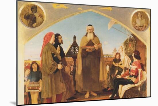 John Wycliffe Reading His Translation of the Bible to John of Gaunt-Ford Madox Brown-Mounted Art Print