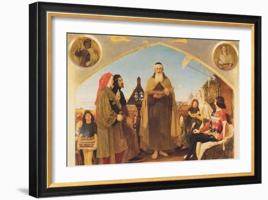 John Wycliffe Reading His Translation of the Bible to John of Gaunt-Ford Madox Brown-Framed Art Print