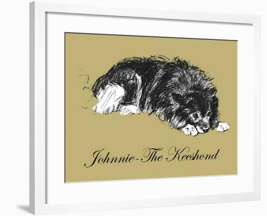 Johnnie-The Keeshond-Lucy Dawson-Framed Art Print