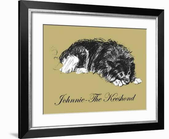Johnnie-The Keeshond-Lucy Dawson-Framed Art Print