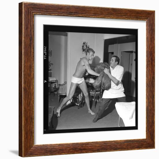 Johnny Hallyday Boxing-Marcel Begoin-Framed Photographic Print
