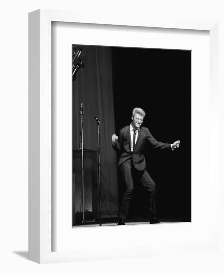 Johnny Hallyday on the Famous Olympia's Stage, Paris, 1960'S-Marcel Begoin-Framed Photographic Print