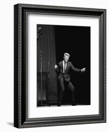 Johnny Hallyday on the Famous Olympia's Stage, Paris, 1960'S-Marcel Begoin-Framed Photographic Print