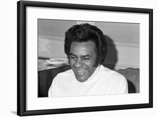 Johnny Mathis, London, 1975-Brian O'Connor-Framed Photographic Print