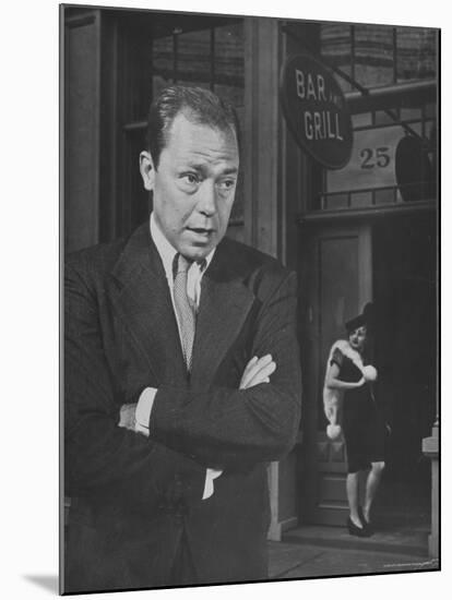 Johnny Mercer Singing a Song in Front of the Bar and Grill-Peter Stackpole-Mounted Premium Photographic Print