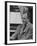 Johnny Mercer Smiling at the Piano During the Lil Abner Rehearsal-Gjon Mili-Framed Premium Photographic Print