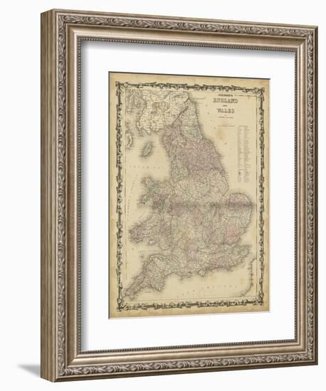 Johnson's Map of England & Wales-null-Framed Art Print