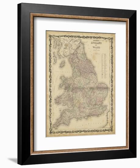 Johnson's Map of England & Wales-null-Framed Art Print