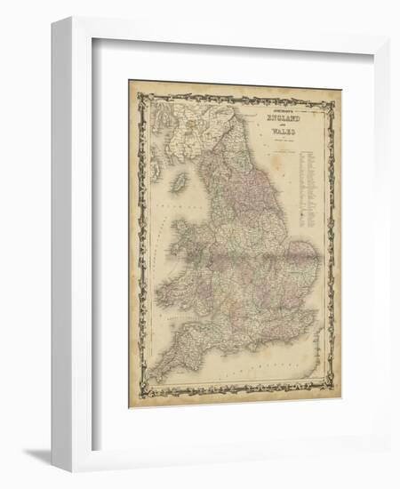 Johnson's Map of England & Wales-null-Framed Art Print