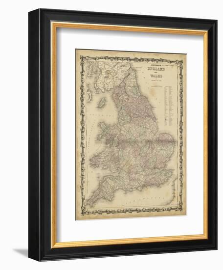 Johnson's Map of England & Wales-null-Framed Art Print