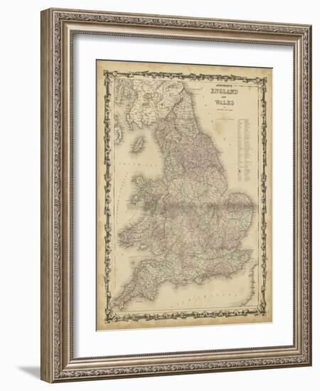 Johnson's Map of England & Wales-null-Framed Art Print