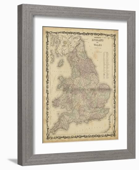 Johnson's Map of England & Wales-null-Framed Art Print