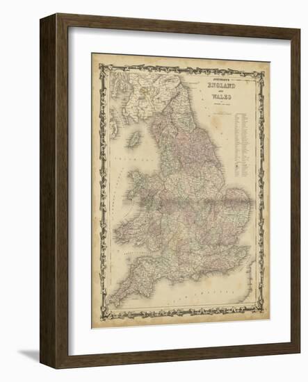 Johnson's Map of England & Wales-null-Framed Art Print