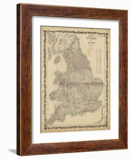 Johnson's Map of England & Wales-null-Framed Art Print