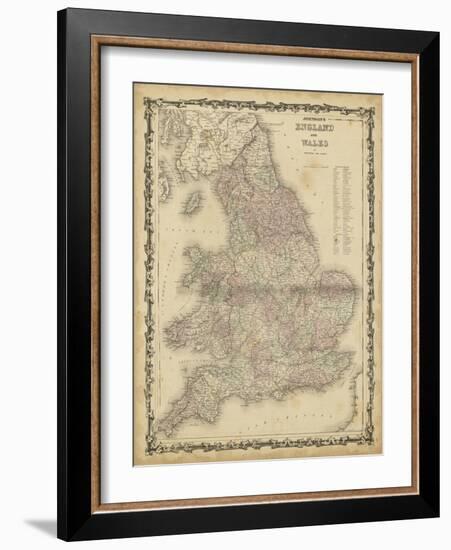 Johnson's Map of England & Wales-null-Framed Art Print