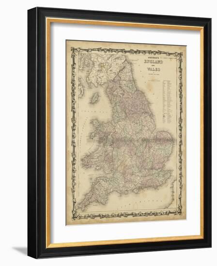 Johnson's Map of England & Wales-null-Framed Art Print