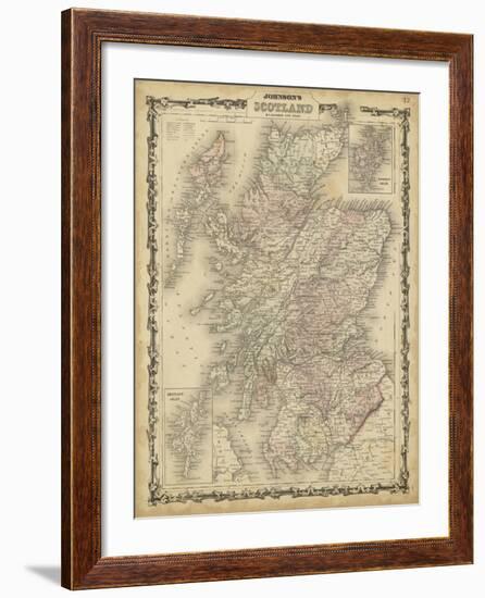 Johnson's Map of Scotland-null-Framed Art Print