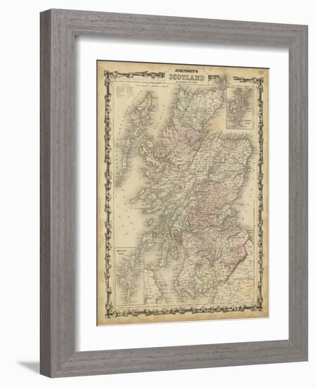 Johnson's Map of Scotland-null-Framed Art Print