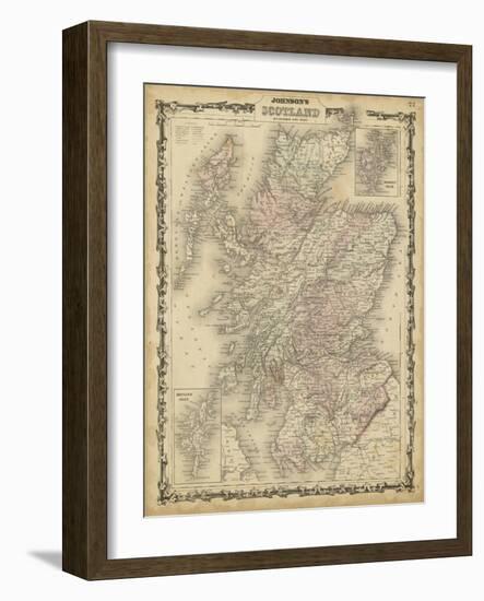 Johnson's Map of Scotland-null-Framed Art Print