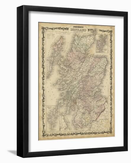 Johnson's Map of Scotland-null-Framed Art Print