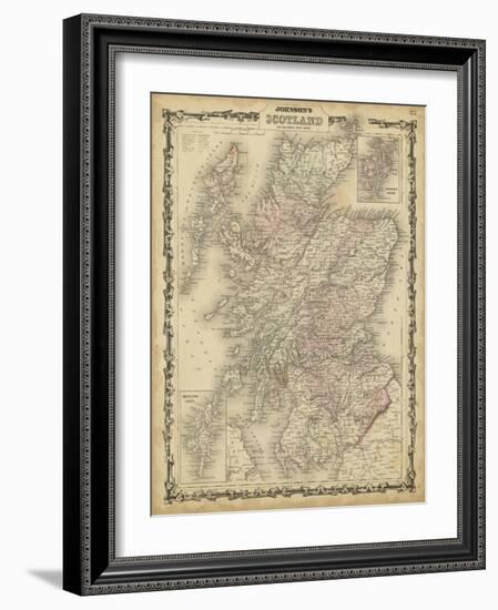 Johnson's Map of Scotland-null-Framed Art Print